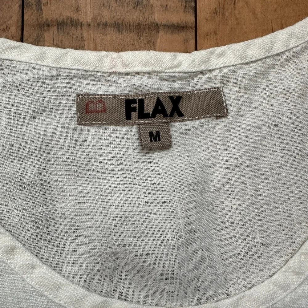 Ivory White Flax Tank Tunic Women's M Minimalist Lagenlook Linen (b55) - Picture 4 of 4